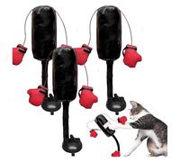 ROUYA Juguetes De Boxeo For Gatos, Saco De Boxeo con Guantes De Boxeo, Interactivo For Gatitos, Divertido Y Divertido Juego De Bromas For Felinos(3pcs)