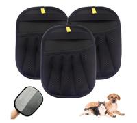 ROUYA Paquete De 2 Guantes Electrostáticos For Quitar El Pelo De Mascotas, Reutilizables, con Cepillo For Sofá, Muebles, Alfombras Y Asientos De Coche. Cepillo Perro Gato(3pcs)