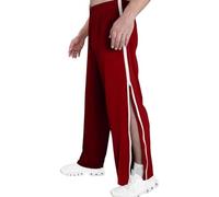 ROUYA Tracksuit Bottoms Men Athletic Casual Jogger Sweatpants Outdoor Straight Legs Pants En's Training Trousers with Full-Length Zip Jogging Trousers Lightweight Workout Yoga Trousers(Rouge,XL)