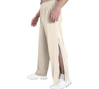ROUYA Tracksuit Bottoms Men Athletic Casual Jogger Sweatpants Outdoor Straight Legs Pants En's Training Trousers with Full-Length Zip Jogging Trousers Lightweight Workout Yoga Trousers(Apricot,L)