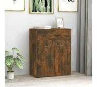 Rovere Fumo Credenza 60x30x75 cm - Armario de madera multicapa para entrada, salón, buffet, cajón, ideal para cocinas, baños y porches