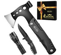 RoverTac Hacha multiherramienta 11 en 1, linterna led y cuchillo de bolsillo en una caja de regalo con "BEST DAD EVER", regalo único para papá en el día del padre, cumpleaños, navidad