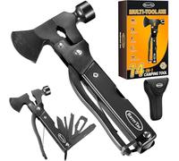 RoverTac Multitool Hacha Hachuela Camping Gear Herramienta Regalos para Hombres Papá Él 14 en 1 Multi Tool Cuchillo Martillo Alicates Sierra Destornilladores Botella Abrelatas Funda de nylon