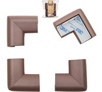 Roving Cove HeftyFit Protector de Esquina para bebé (4 Esquinas Grandes), Protectores de Esquina de Espuma de Goma Suave de Alta Resistencia, Adhesivo 3M presellado, marrón café