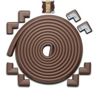 Roving Cove Protector de esquinas a prueba de bebés (borde grande de 18 pies, 8 esquinas), ajuste pesado, espuma de goma NBR suave, protector de parachoques de seguridad para muebles, chimenea,