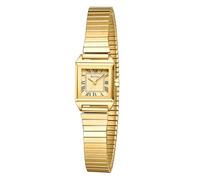 Rovixs Gold Petite Easy Reader - Reloj analógico vintage para mujer con banda de expansión de acero inoxidable, resistente al agua, Oro, S(5.51"-7")