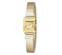 Rovixs Gold Petite Easy Reader - Reloj analógico vintage para mujer con banda de expansión de acero inoxidable, resistente al agua, Bitono, S(5.51"-7")