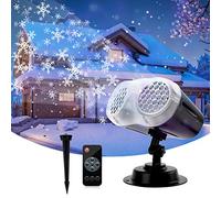 ROVLAK Luces Proyector Navidad Exterior LED Proyector de Copo de Nieve Dinámico con Control Remoto Prueba de Agua IP65 Navidad Lámpara de Proyector Interiores Exteriores para Navidad Fiestas