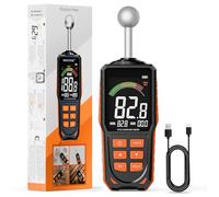 ROVLAK Medidor de Humedad para Pared y Madera, Sin Pines Profesional Detector de Humedad No Destructivo con Sonda Esférica Escaneo Profundo 40 mm, Alarma Sonora para Hormigón, Casa y Autocaravanas