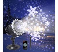 ROVLAK Proyector Navidad de Copos de Nieve, Lámpara Proyector Luces Navidad Exterior Interior con Control Remoto,Temporizador Automático, Impermeable Proyector Luces para Decoración de Navidad