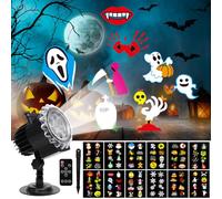 ROVLAK Proyector Navidad Exterior Interior LED Luces de Proyector Navidad 12 HD Patrones Lámpara de Proyección IP65 Impermeable con Control Remoto Luz Proyector para Halloween, Navidad, Fiestas