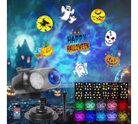 ROVLAK Proyector Navidad Exterior LED Luces de Proyector Navidad 96 Patrones & 10 Ondas de Agua Proyector Luces Navidad con Control Remoto Impermeable Lámpara de Proyección para Halloween, Navidad