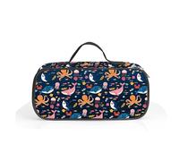 ROVOZAR Estuche para lápices de animales marinos, caja de lápices de animales marinos submarinos para niños, bolsa de bolígrafo de mar de gran capacidad con compartimentos con cremallera para la