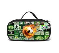 Rovozar Estuche para lápices de balón de fútbol para niños y niñas, estuche deportivo para niños, bolsa grande para lápices de fútbol con compartimentos con cremallera para oficina y escuela