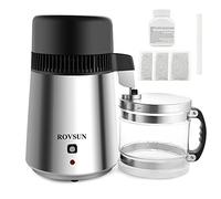 ROVSUN Destilador de agua de acero inoxidable de 4 litros, purificador de agua con destilación, 750 W, sobre encimera, para hogar y oficina
