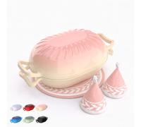 ROVSUN Olla de Hierro Fundido Esmaltado para Hornear Pan, 4,7L, Meloncodón | Cocotte Ovaladacon Tapa, 260 °C, Apta para Inducción y Horno