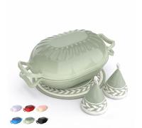 ROVSUN Olla de Hierro Fundido Esmaltado para Hornear Pan, 4,7L, Verde | Cocotte Ovaladacon Tapa, 260 °C, Apta para Inducción y Horno