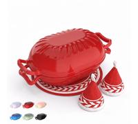 ROVSUN Olla de Hierro Fundido Esmaltado para Hornear Pan de 4,7L, Rojo | Cocotte Ovaladacon Tapa, 260 °C, Apta para Inducción y Horno