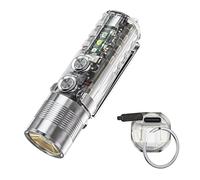 RovyVon Aurora A28 2nd USB-C EDC linterna, 6500 K blanco frío máximo 1000 lúmenes, linterna pequeña recargable de 850 mAh, con luces laterales rojas/blancas, 365 nm, encendido momentáneo, linterna