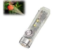 RovyVon Linterna LED A5 pequeña y potente de alto CRI de 450 lúmenes con luz blanca negra, luz lateral blanca, recargable por USB C, mini llavero EDC para camping, senderismo, al aire libre