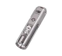 RovyVon Llavero de titanio A4 Pro, linterna de titanio súper brillante de 650 lúmenes, alimentado por batería recargable, linterna EDC premium para el hogar, al aire libre y festivales