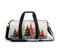 Row of Christmas Trees - Bolsa de viaje para gimnasio para mujeres y hombres, bolsa de lona cilíndrica, bolsa de entrenamiento deportiva con correa para el hombro