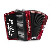 Rowadtim Acordeón De 22 Teclas Y 8 Bajos, Ligero Y Compacto, Ideal Para Principiantes Y Adultos, Con Un Diseño Vibrante Que Facilita El Aprendizaje (8 Bajos, Rojo)
