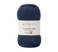 Rowan - Hilo de tejer a mano, 4 capas, Summerlite, 50 g, color azul marino