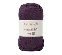 Rowan Summerlite - Ovillo de lana (4 capas, 100% algodón, 50 g), color berenjena