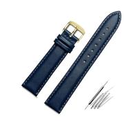 ROWCES Correa de reloj de cuero azul oscuro, pulsera de reloj de 14mm - 23mm, accesorios para reloj + herramientas de instalación, 19mm