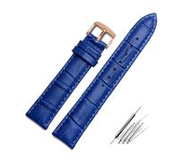 ROWCES Correa de reloj de cuero azul oscuro, pulsera de reloj de 14mm - 23mm, accesorios para reloj + herramientas de instalación, 16mm