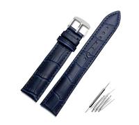 ROWCES Correa de reloj de cuero azul oscuro, pulsera de reloj de 14mm - 23mm, accesorios para reloj + herramientas de instalación, 20mm