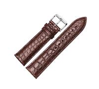 ROWCES Correa de reloj de cuero con patrón de cocodrilo, pulsera de repuesto para reloj de hombre, color negro y marrón, 12-24mm, 22mm