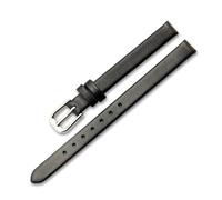 ROWCES Correa de reloj de cuero Correas de mujer 6mm 8mm 10mm 12mm Correa de reloj de cuero de tamaño pequeño para mujer, Negro, 10mm