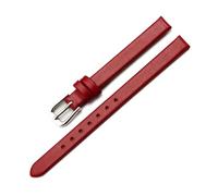 ROWCES Correa de reloj de cuero Correas de mujer 6mm 8mm 10mm 12mm Correa de reloj de cuero de tamaño pequeño para mujer, Rojo, 8mm