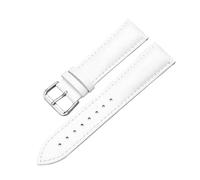 ROWCES Correa de reloj de cuero de 12mm a 24mm, pulseras de repuesto para relojes para hombres y mujeres con herramientas de instalación, Blanco, 18mm