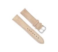 ROWCES Correa de reloj de cuero de ante suave, accesorios de reloj con hebilla de acero inoxidable, Beige, 20mm