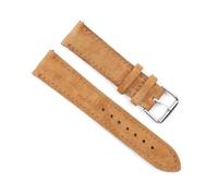 ROWCES Correa de reloj de cuero de ante suave, accesorios de reloj con hebilla de acero inoxidable, Marrón claro, 19mm