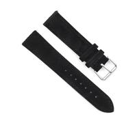 ROWCES Correa de reloj de cuero de ante suave, accesorios de reloj con hebilla de acero inoxidable, Negro, 19mm