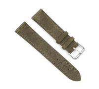 ROWCES Correa de reloj de cuero de ante suave, accesorios de reloj con hebilla de acero inoxidable, Verde, 19mm