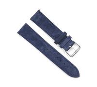 ROWCES Correa de reloj de cuero de ante suave, pulsera de reloj de 18mm - 24mm, accesorios de reloj con hebilla de acero inoxidable, Azul oscuro, 18mm
