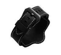 ROWCES Correa de reloj de cuero Retro para hombre, pulsera de repuesto de 20mm, 22mm, 24mm, 26mm, marrón/negro con estera, 26mm