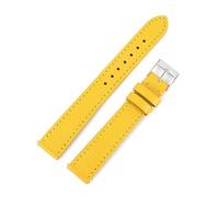 ROWCES Correa de reloj de cuero vintage de 12mm a 22mm, pulseras de repuesto para relojes de hombre y mujer, hebilla, Amarillo, 18mm
