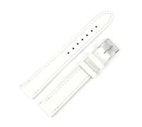 ROWCES Correa de reloj de cuero vintage de 12mm a 22mm, pulseras de repuesto para relojes de hombre y mujer, hebilla, Blanco, 16mm