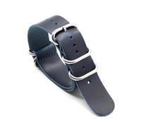 ROWCES Correa de reloj Nato de cuero vintage, pulsera de reloj de 18mm, 20mm, 22mm y 24mm, accesorios para relojes de hombre, Azul, 22mm