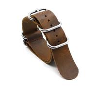 ROWCES Correa de reloj Nato de cuero vintage, pulsera de reloj de 18mm, 20mm, 22mm y 24mm, accesorios para relojes de hombre, Café, 20mm
