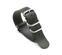 ROWCES Correa de reloj Nato de cuero vintage, pulsera de reloj de 18mm, 20mm, 22mm y 24mm, accesorios para relojes de hombre, Verde, 18mm