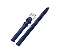 ROWCES Correas de reloj de cuero para mujer, tamaño pequeño, pulsera de reloj de 6mm - 17mm con hebilla plateada de acero inoxidable, Azul, 8mm