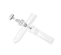 ROWCES Correas de reloj de cuero, pulsera de reloj de 12mm - 24mm, cierre automático de doble presión para accesorios de reloj de hombre, Blanco, 18mm