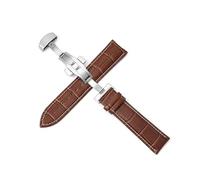 ROWCES Correas de reloj de cuero Pulsera de reloj universal de 12-24mm con hebilla de mariposa Accesorios para relojes de hombre, 16mm